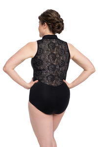 Zip Front Leotard with Lola Lace