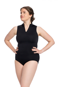 Zip Front Leotard with Lola Lace